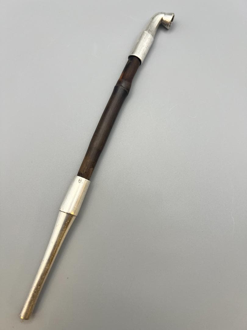 【海】純銀煙管　キセル　純刻印　小林在銘　銀細工　アンティーク　重量約43g