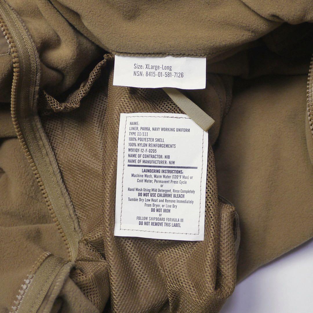 デッド米軍US NAVYミリタリー フリース ジャケット軍物コヨーテXL NWU