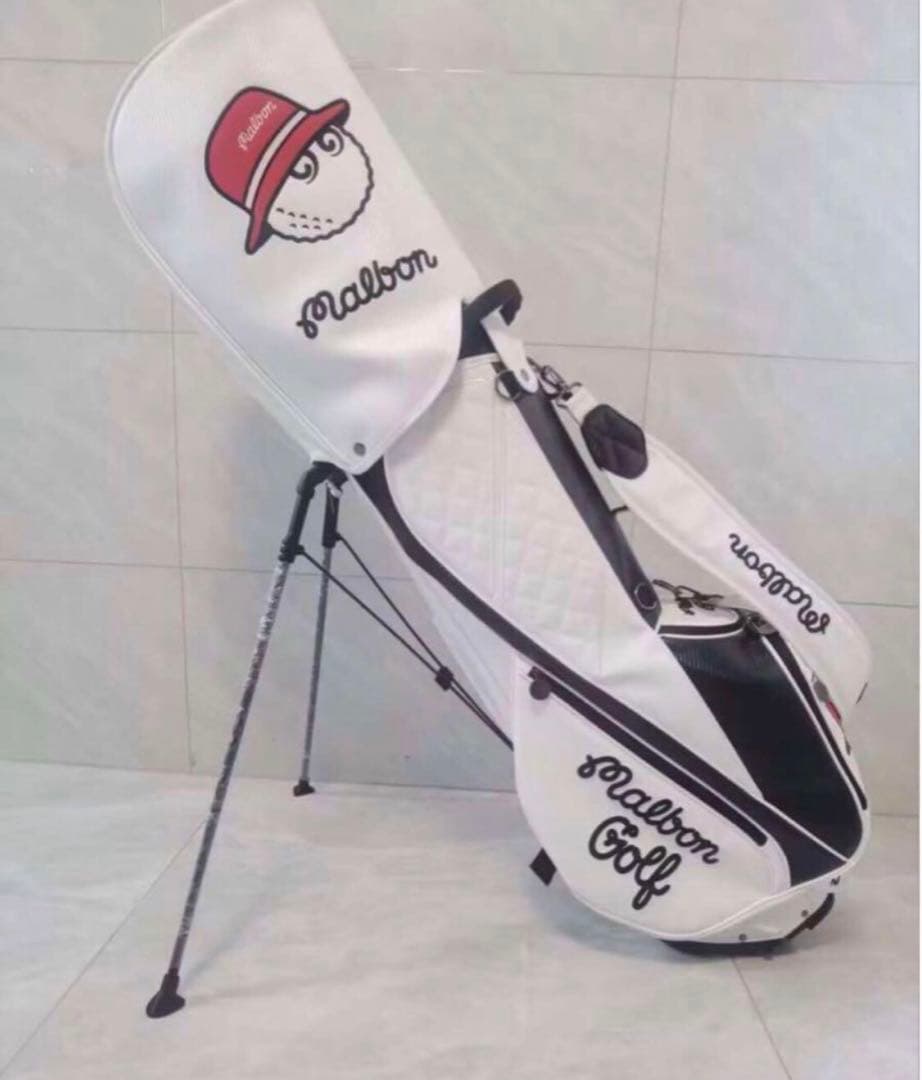マルボンゴルフ Malbon キャディバッグ 男女兼用 白 マルボン