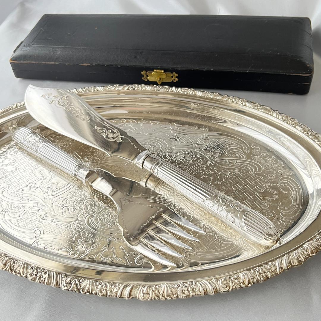 【英国】ビクトリアンのサーバーセット【シルバープレート】