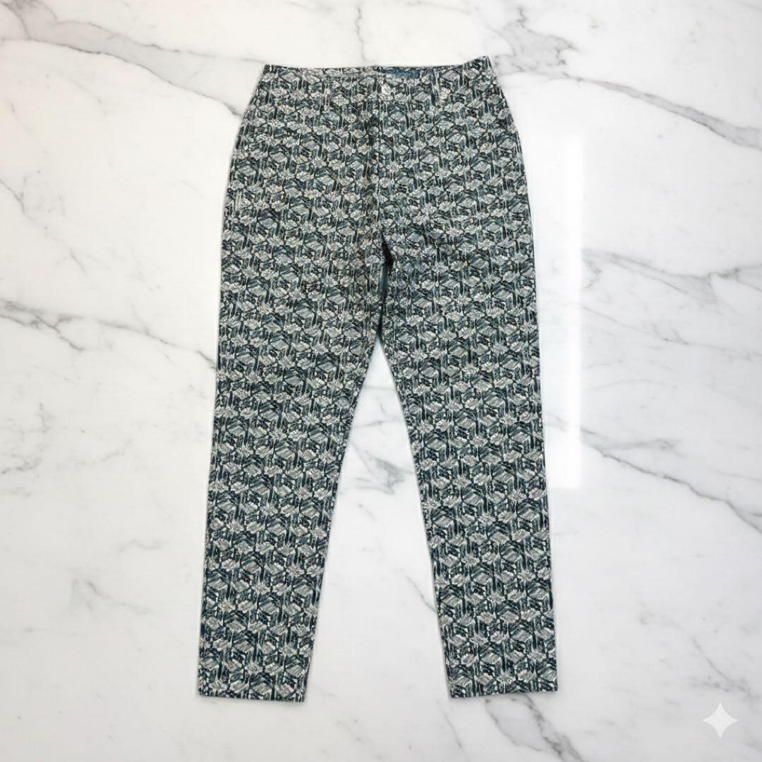 マスターバニーエディション　0/S ロングパンツ　総柄　ロゴ　グリーン系　春夏