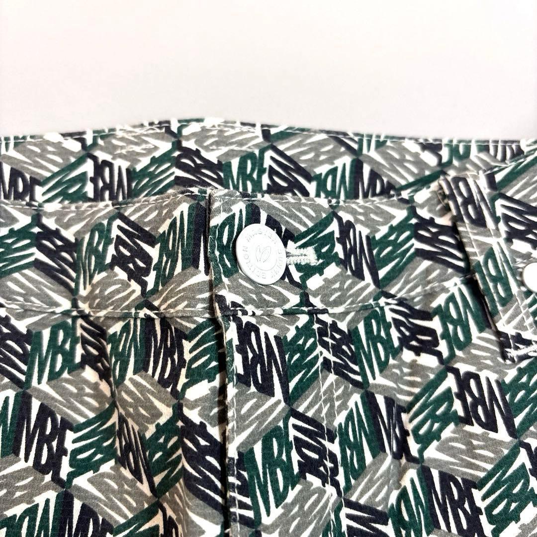 マスターバニーエディション　0/S ロングパンツ　総柄　ロゴ　グリーン系　春夏