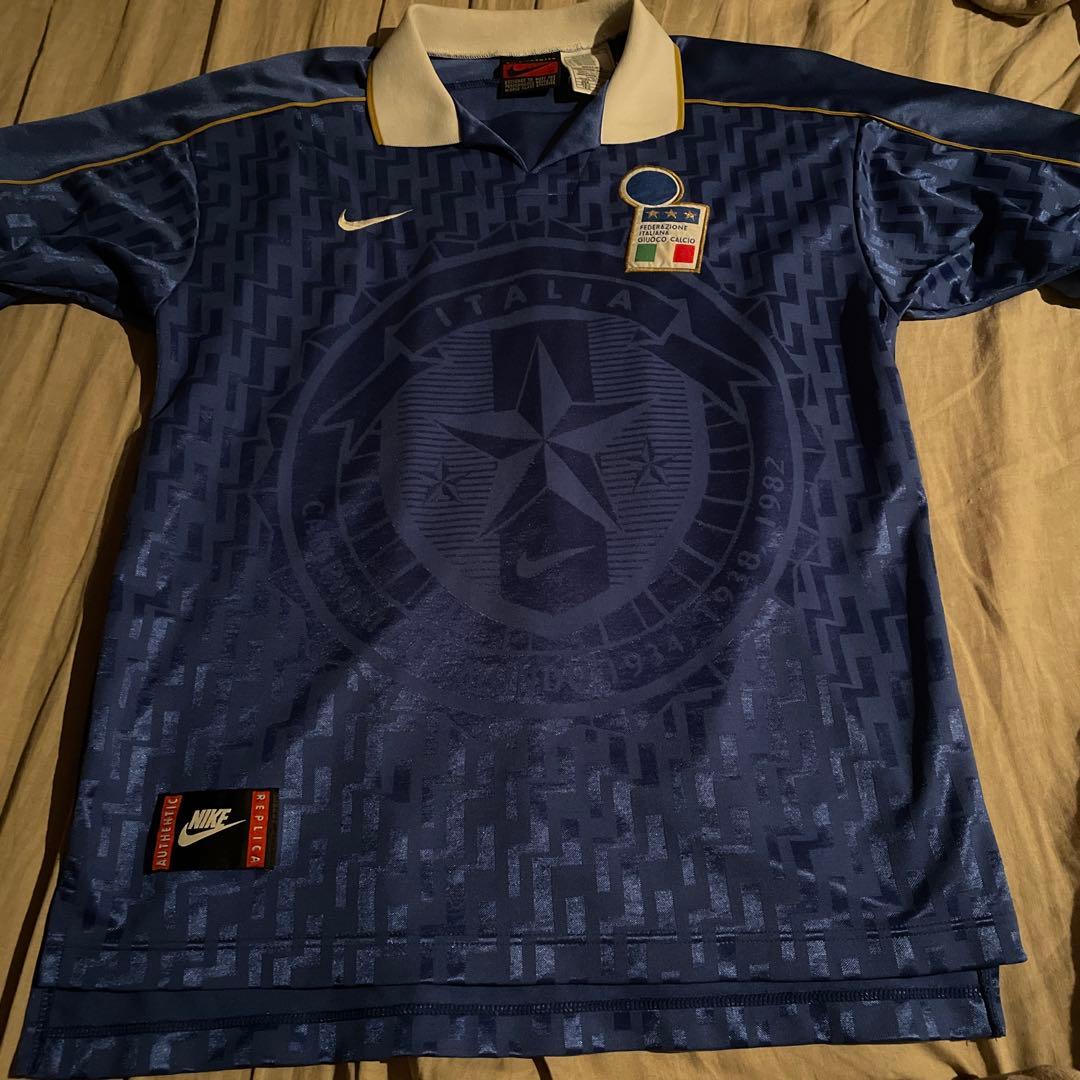 ウェア 90s NIKE soccer italy game shirts M blue