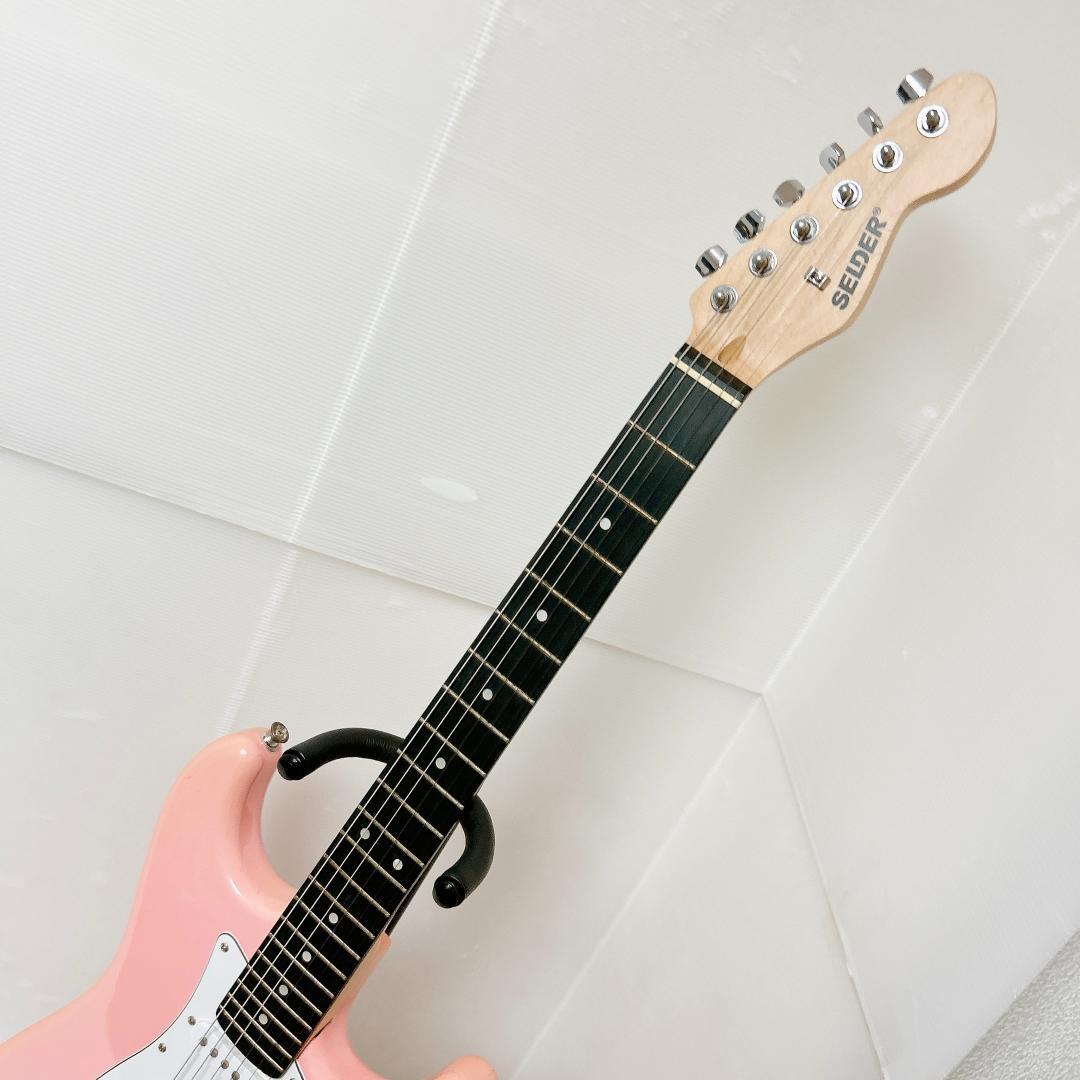 美品 Selder セルダー 初心者向けエレキギター ピンク ストラトキャスター