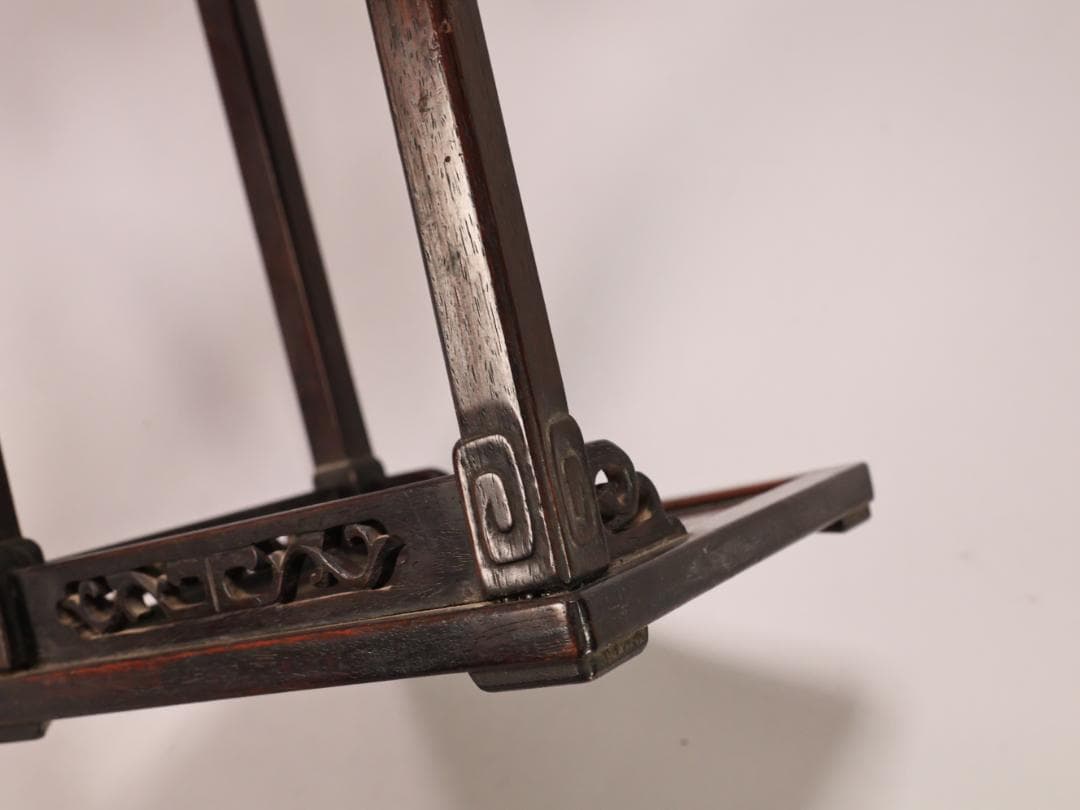 BK435　時代唐木　菱型　高卓　花台　香炉台　飾台　盆栽台　高さ約41㎝