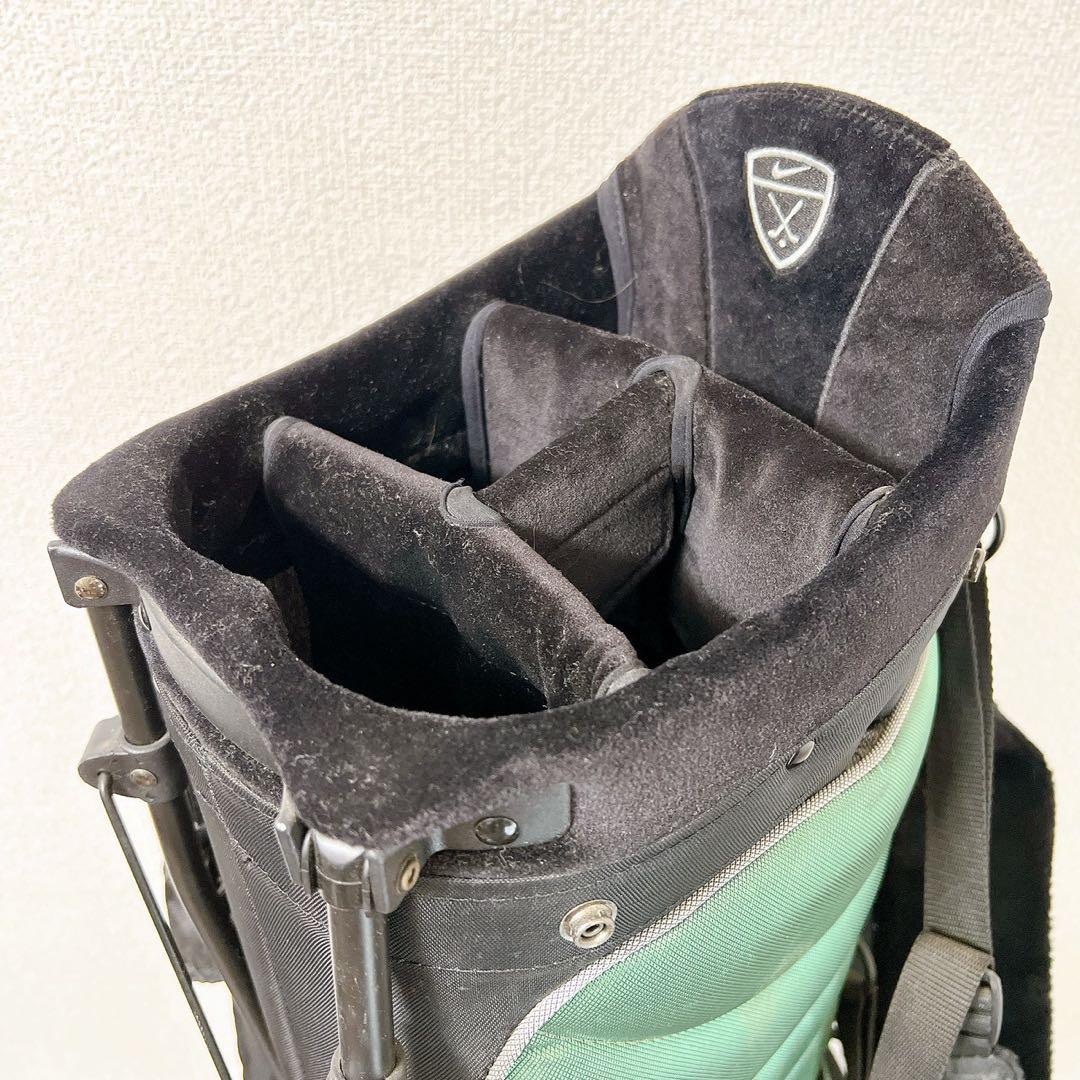 希少 ナイキ ゴルフスタンドキャディバッググリーン 8.5型〜9型4分割フード付