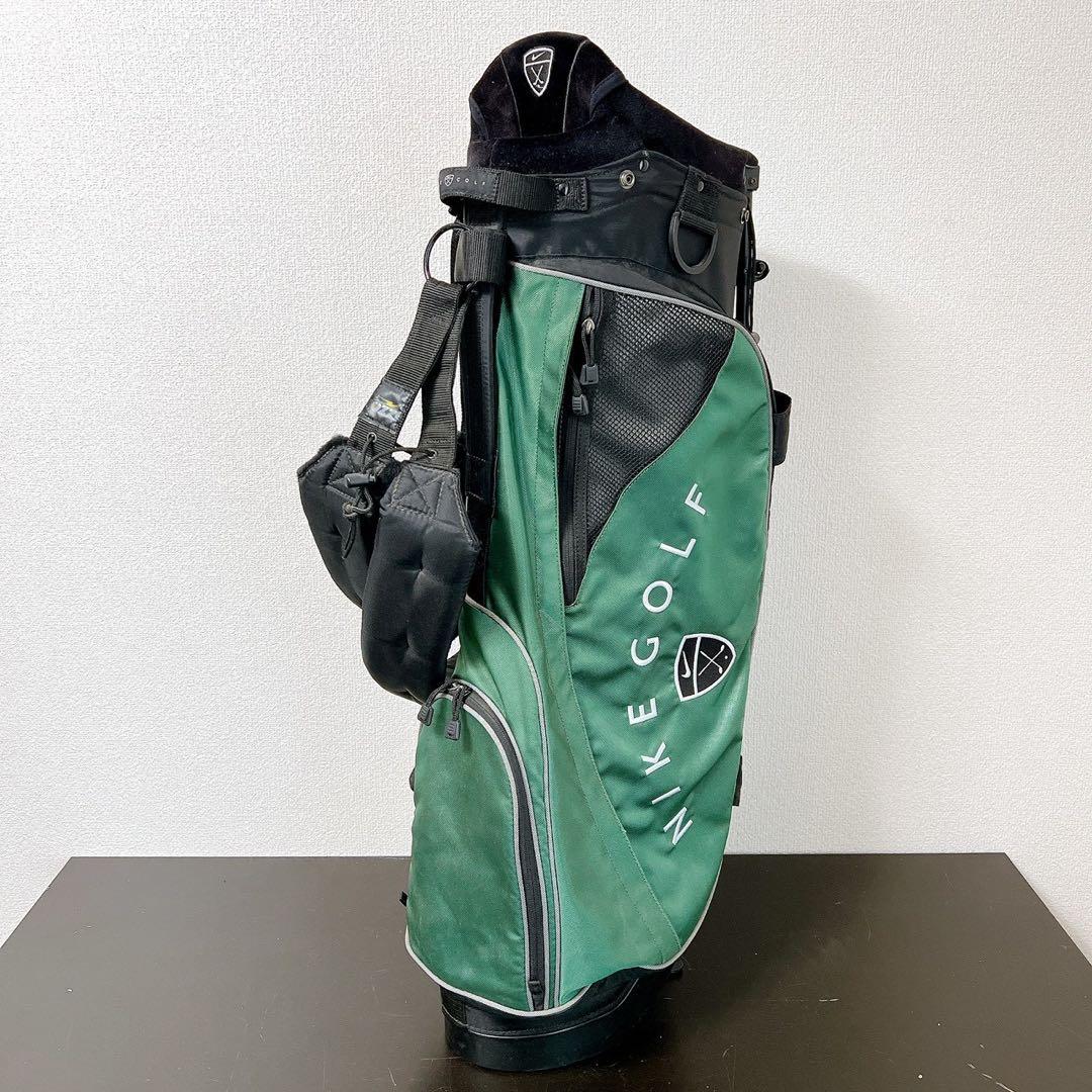 希少 ナイキ ゴルフスタンドキャディバッググリーン 8.5型〜9型4分割フード付