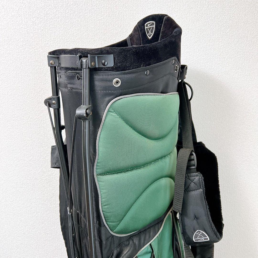 希少 ナイキ ゴルフスタンドキャディバッググリーン 8.5型〜9型4分割フード付