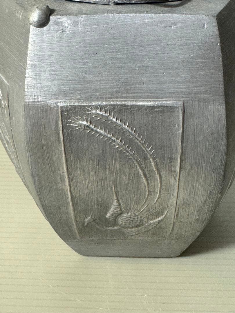 2396  中国酒器　六角チロリ　錫製  骨董品