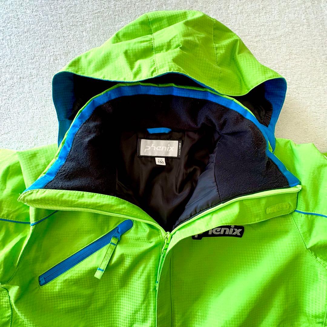 150 phenix スキー　上下　グリーン　ブルー　スノーウェア　サイド全開