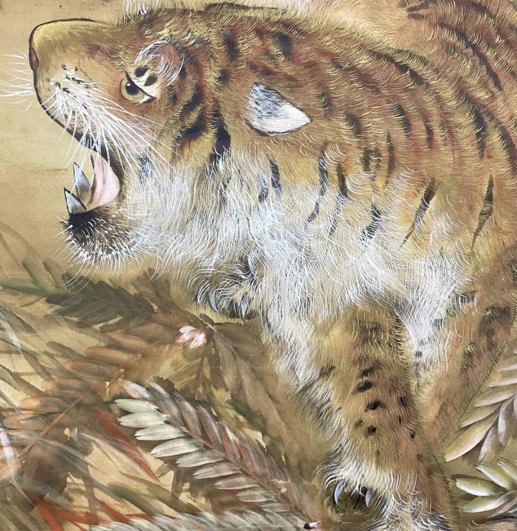 真作/橋本光風/猛虎図/寅/大幅/布袋屋掛軸A-277