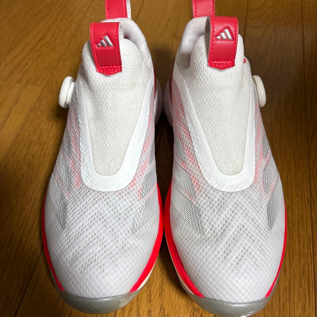 adidas ゴルフシューズ 女性用 ホワイト　濃いめピンク