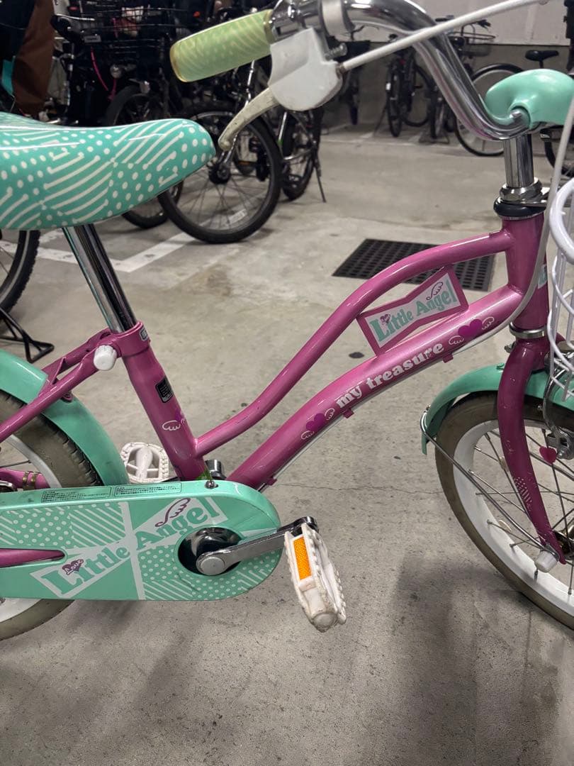 幼児用自転車 ミントグリーンとパープル リトルエンジェル キッズ自転車 美品