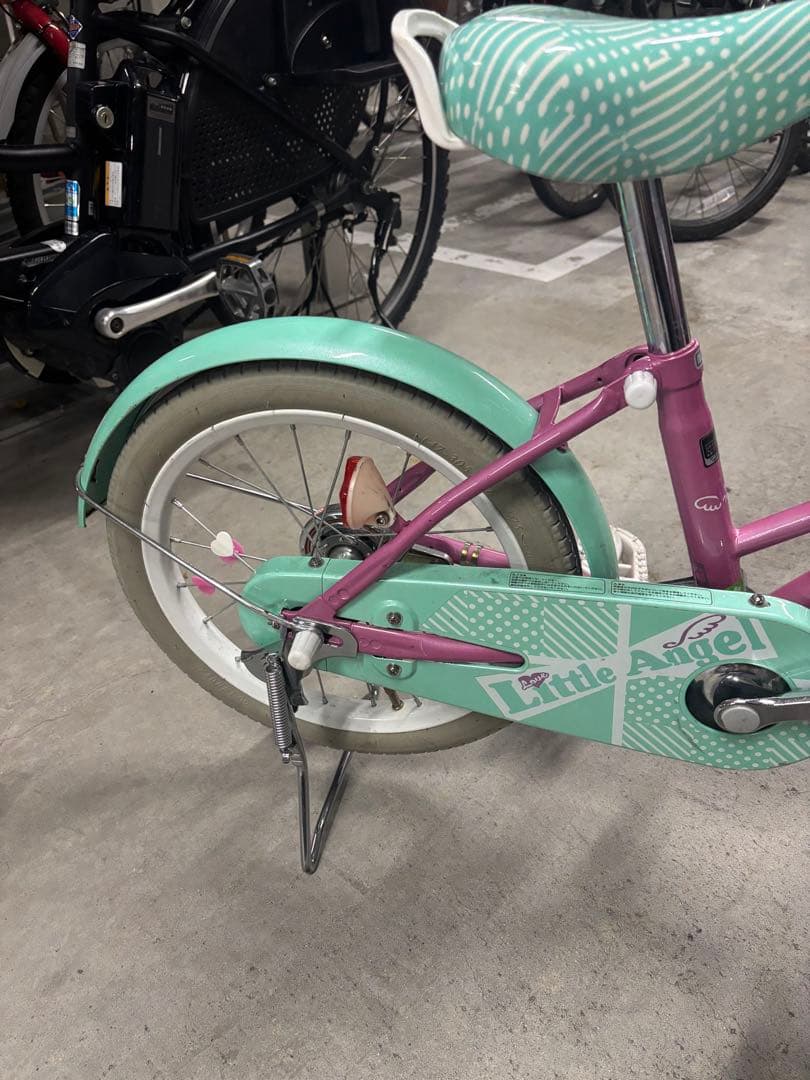 幼児用自転車 ミントグリーンとパープル リトルエンジェル キッズ自転車 美品