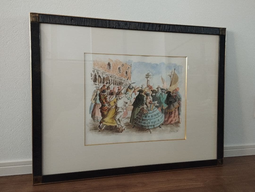 イタリア ヴェネツィア サンマルコ広場 カーニバル 謝肉祭 水彩画