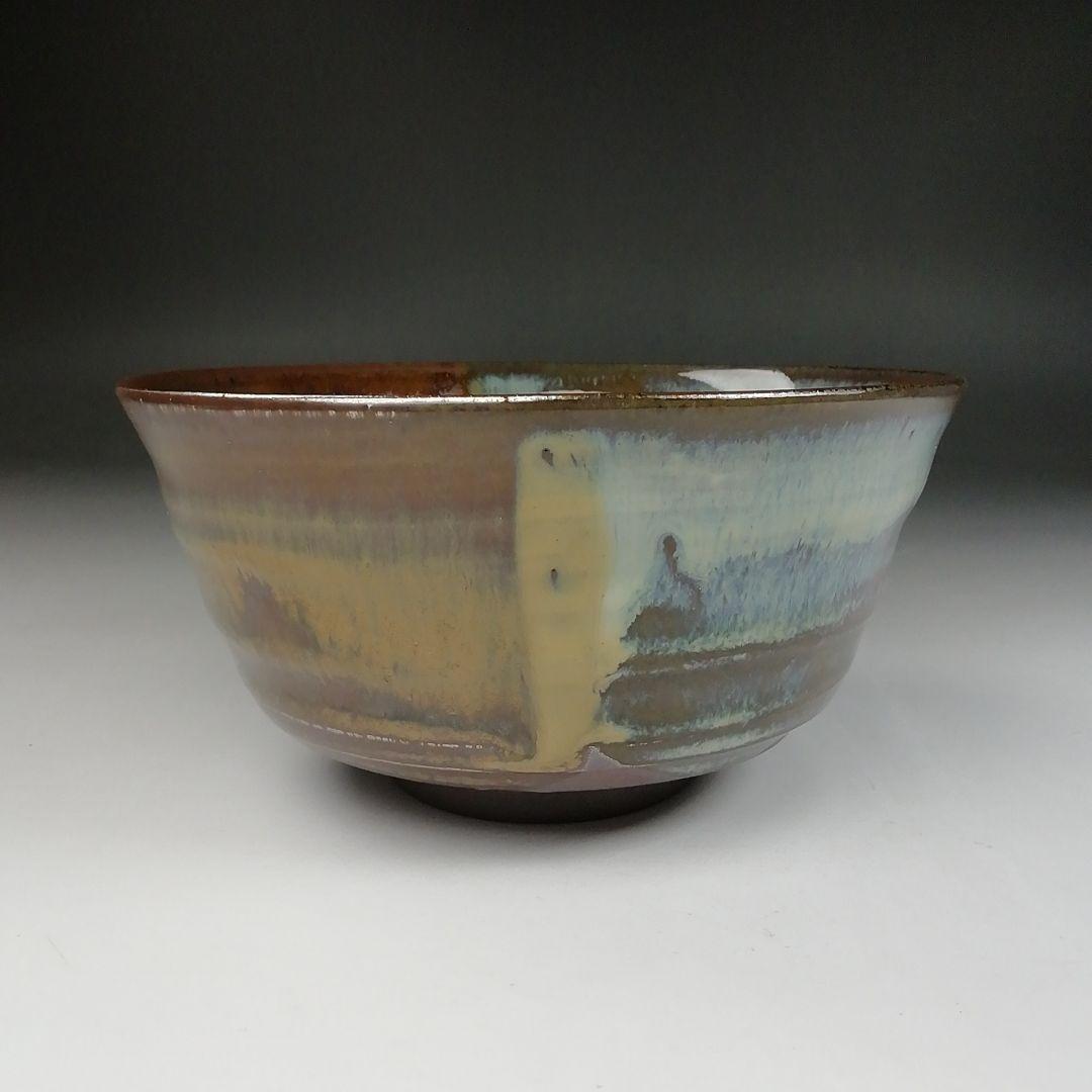Ｔ５９５　茶碗　『高取焼』『掛分釉　茶碗』『亀井味楽 造』　共箱　抹茶碗　茶道具