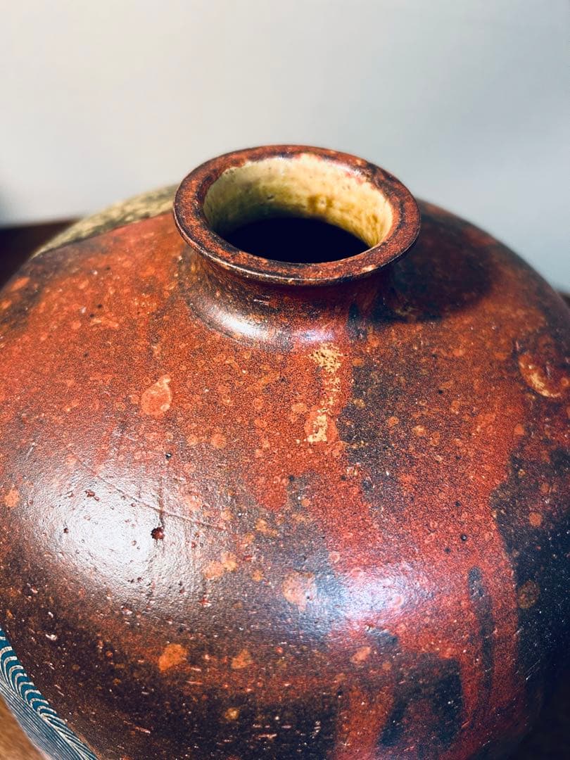 九谷焼　作家作品　谷敷正人　雅彩双鶴紋　花瓶