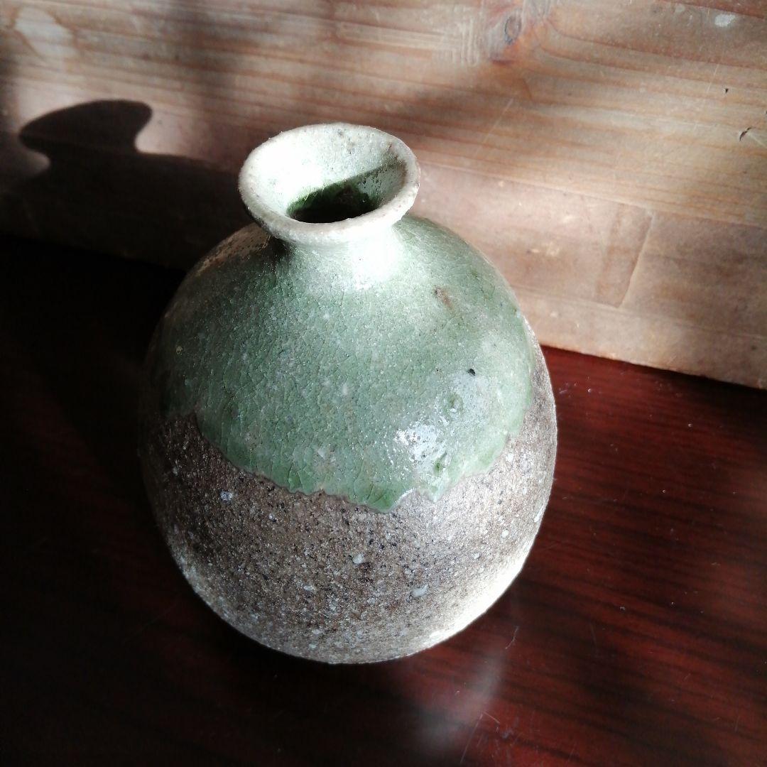 常滑焼　江崎一生　灰釉小壺　12.8cm