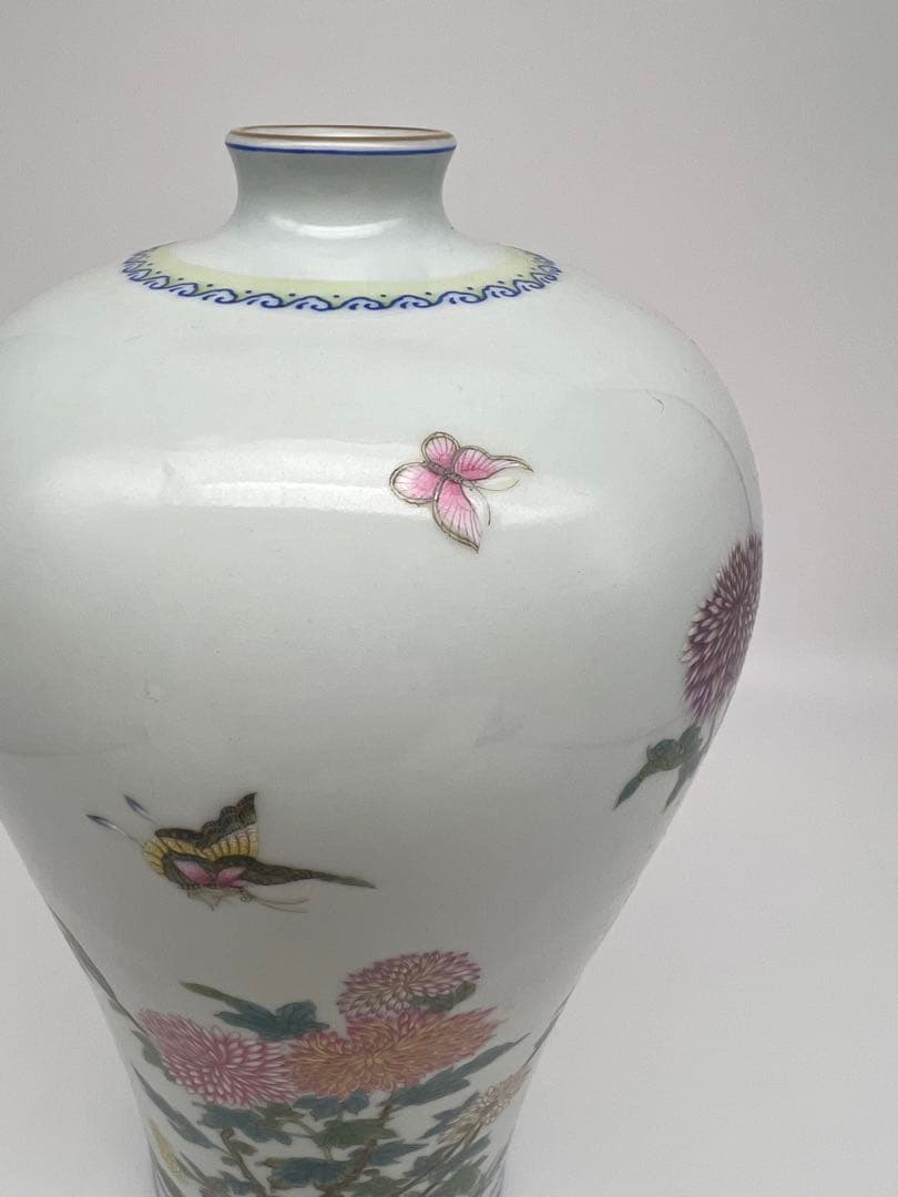 中国民国〜50年代の粉彩梅瓶唐物古美術品　江戸アンティーク骨董コレクション青磁