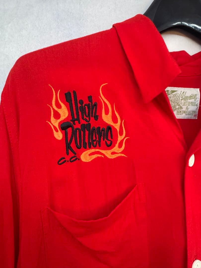 ベレットGT刺繍入り赤シャツ　ボーリングシャツ　ビンテージ　メンズM