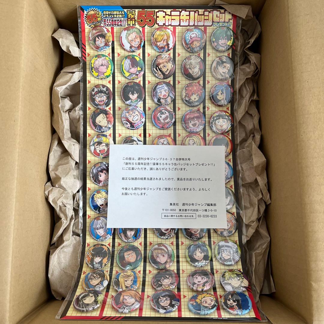[新品未開封]創刊55周年記念 少年ジャンプ 豪華55キャラ缶バッジ
