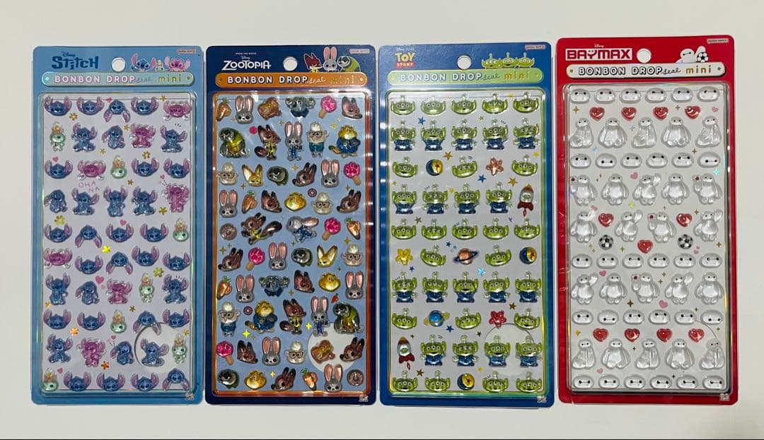 【正規品】ディズニー　ボンボンドロップ　シール　4枚セット