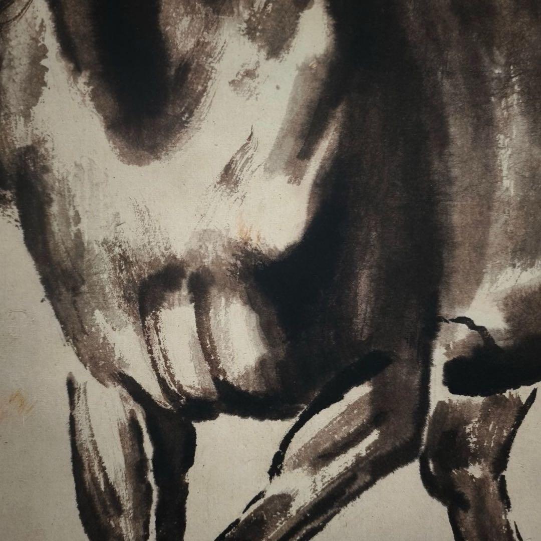 中国画・徐悲鴻 駿馬図 中堂 掛け軸