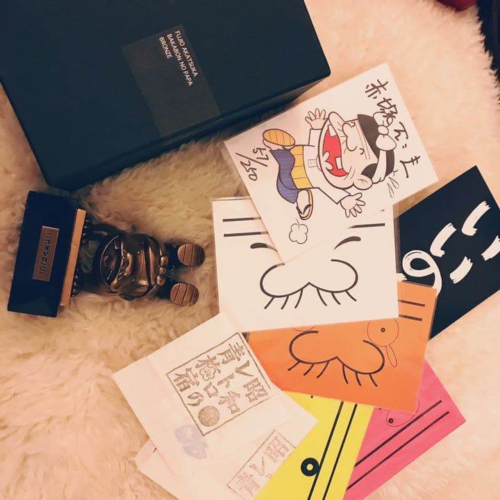 赤塚不二夫 バカボンのパパ ブロンズ像 サイン入り