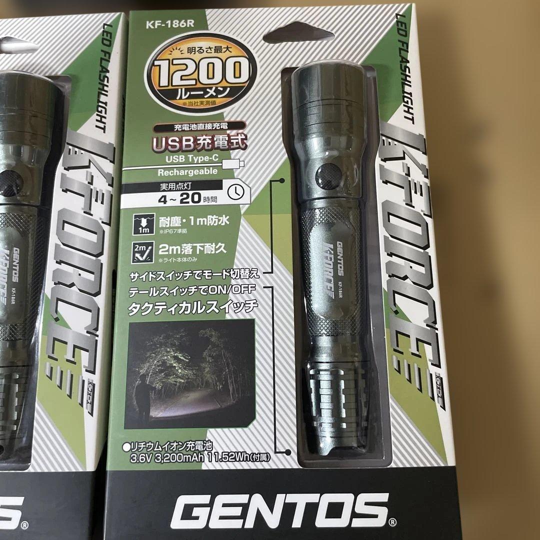 GENTOS 懐中電灯1200ルーメンKF-186R RX-286R USB充電