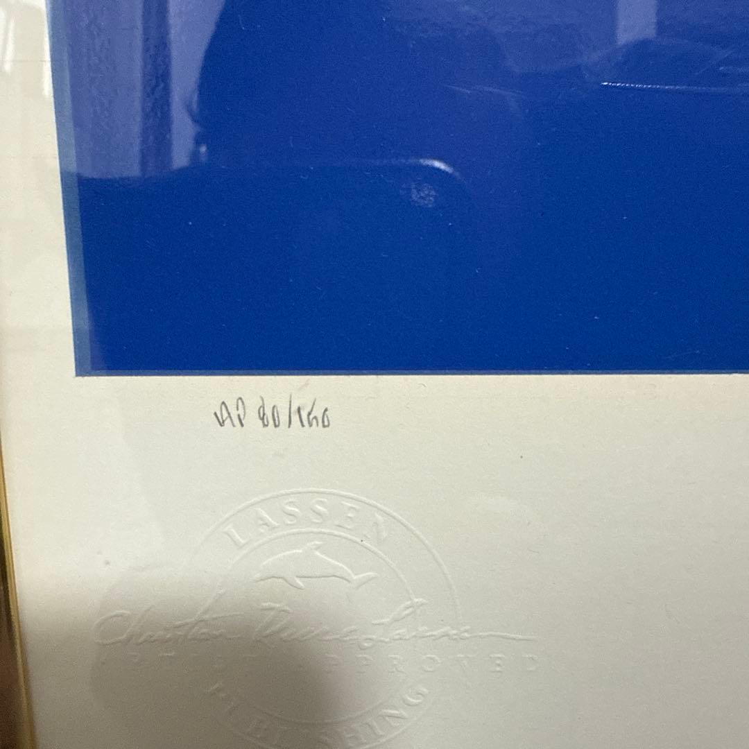 クリスチャン・ラッセン 手彩入大型版画 虎 月