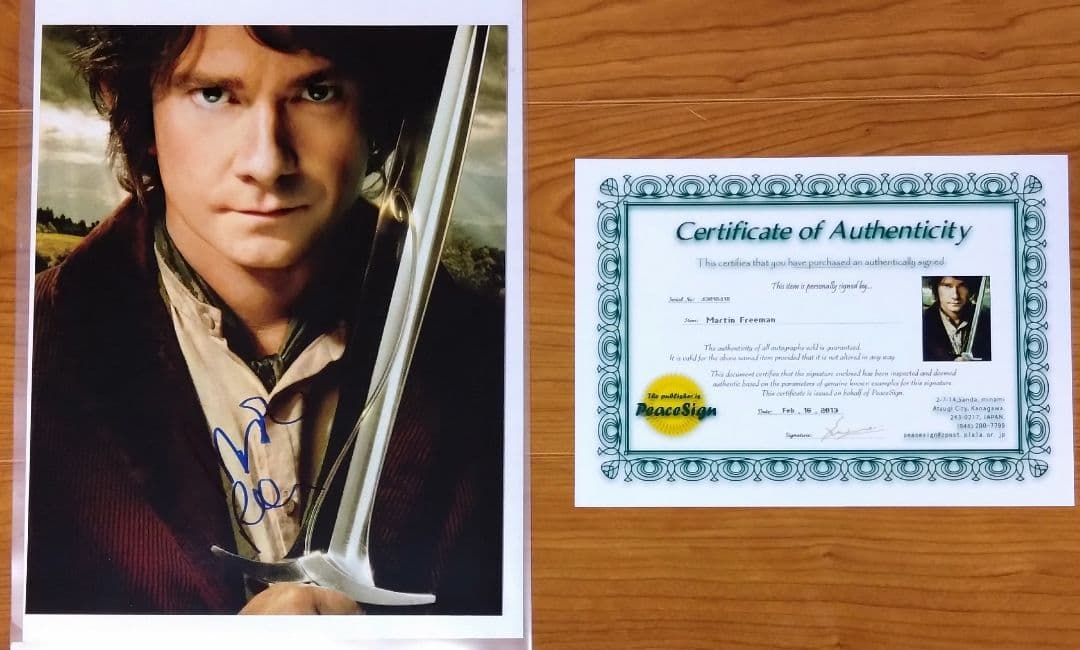 マーティン・フリーマン　サイン　ホビット　ブロマイド　指輪物語