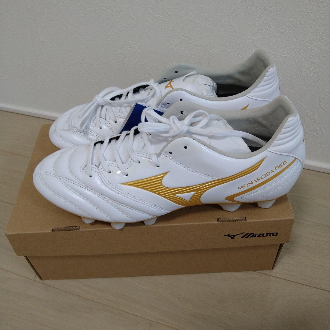 ミズノ モナルシーダネオⅡ SW 26.5センチ　幅広　ホワイト✕ゴールド