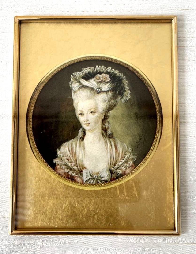 ◆美しい貴婦人画◆ゴールド板使用/アンティーク海外購入品