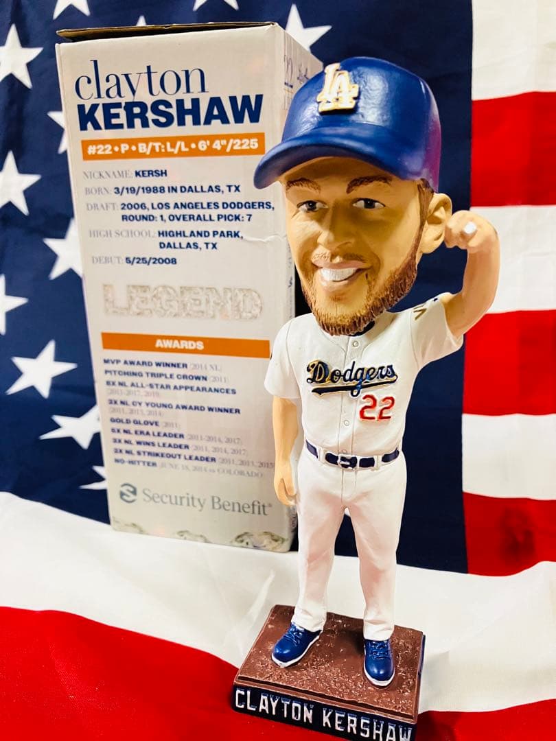 球場配布 ボブルヘッド ドジャース クレイトン・カーショウ 大谷翔平チームメイト