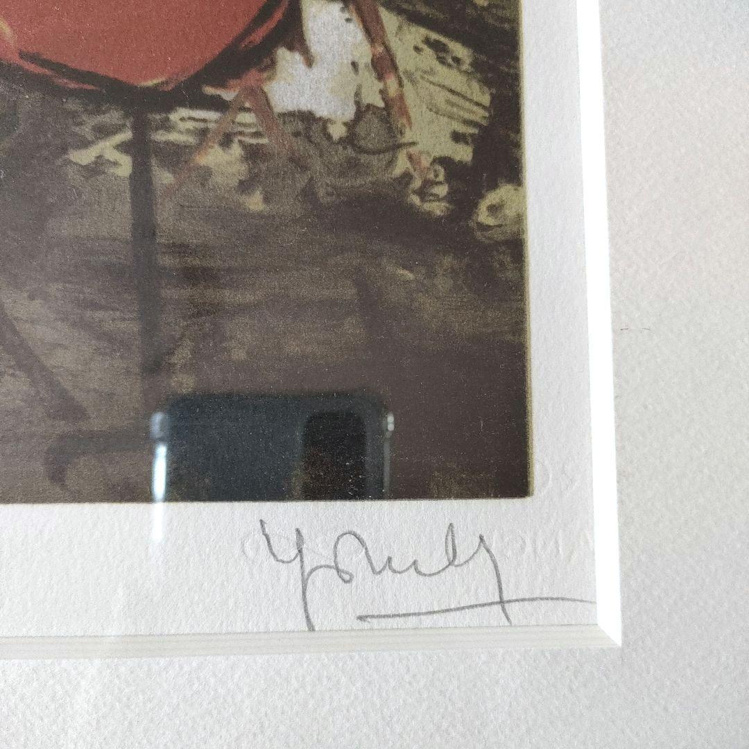 佐伯祐三 リトグラフ テラスの広告 ムルロ工房 証明書あり 絵画 額絵