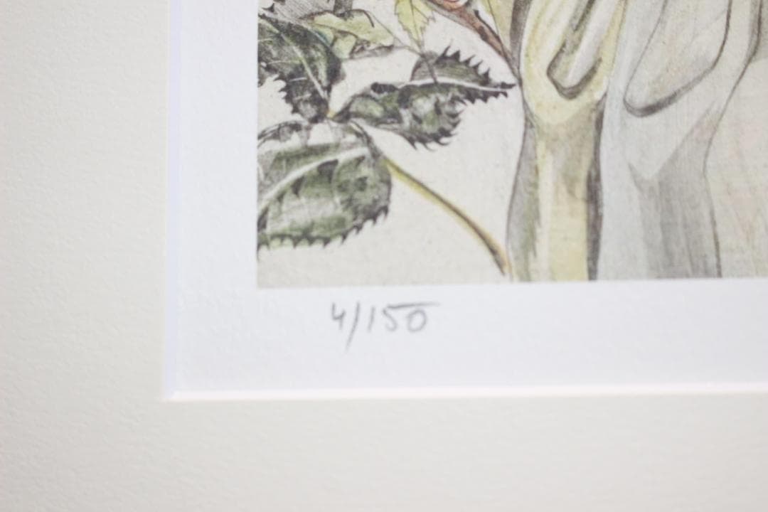 藤田嗣治 エスタンプリトグラフ バラと少女 150部限定 4/150