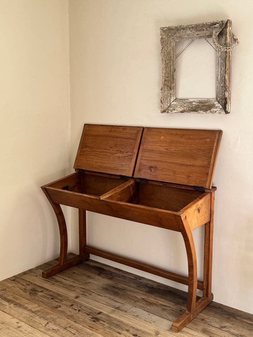 1900s初期 フランスアンティーク 2人掛けスクールデスク