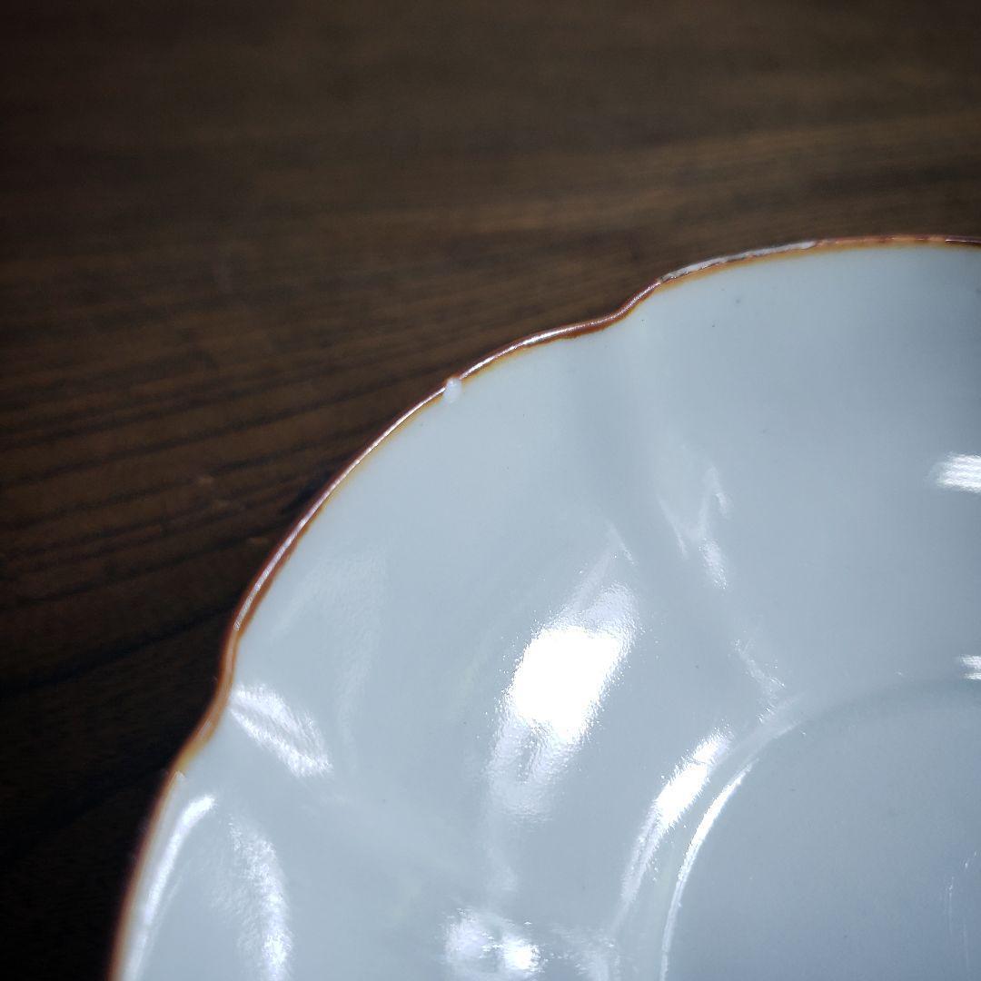 八花弁皿 染付 色絵付 取り皿 なます皿 岩 梅 菊 銘 明治 イ号