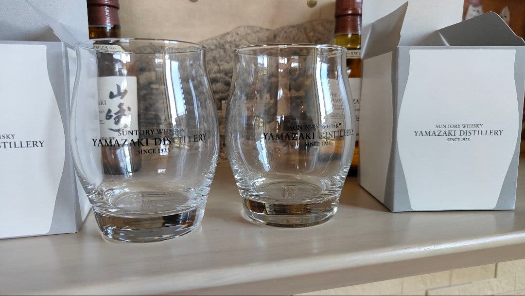 山崎ミニボトル180ml ２本 蒸溜所限定タンブラー２個 セット おまけ付き