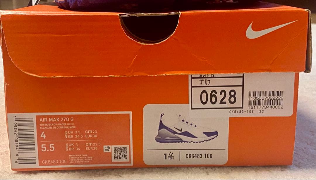新品 NIKE AIR MAX 270G エアマックス ゴルフシューズ 23