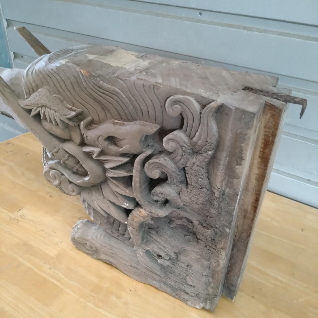 入手困難 象鼻 木鼻 木彫り 彫刻 手作り 高さ44cm 幅55cm 江戸時代