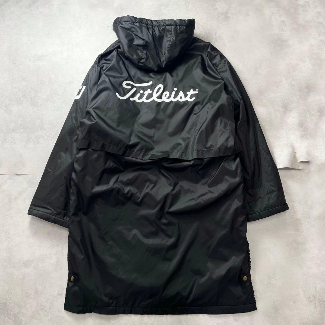 美品✨暖かい✨タイトリスト×FJ ベンチコート 内ボア 黒白 Wネーム XL相当