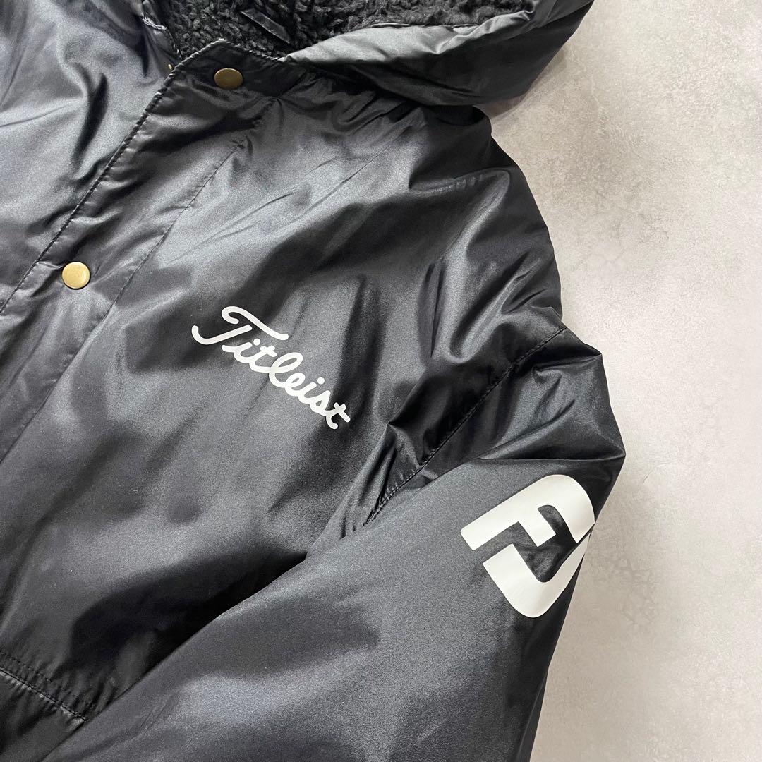 美品✨暖かい✨タイトリスト×FJ ベンチコート 内ボア 黒白 Wネーム XL相当