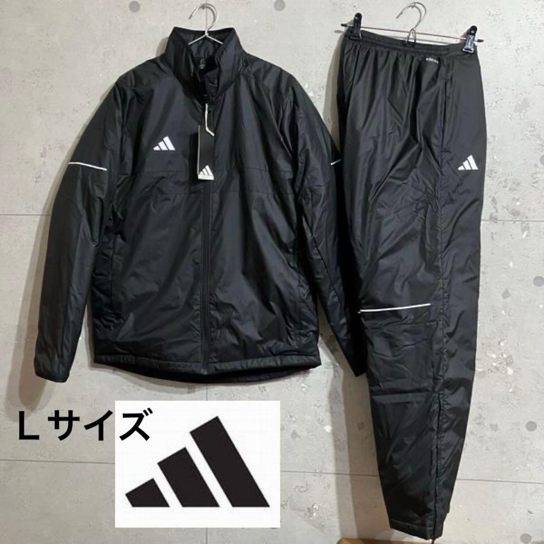 新品2.4万円 adidas 中綿 防風パデッドジャケット&パンツ 黒 Ｌ