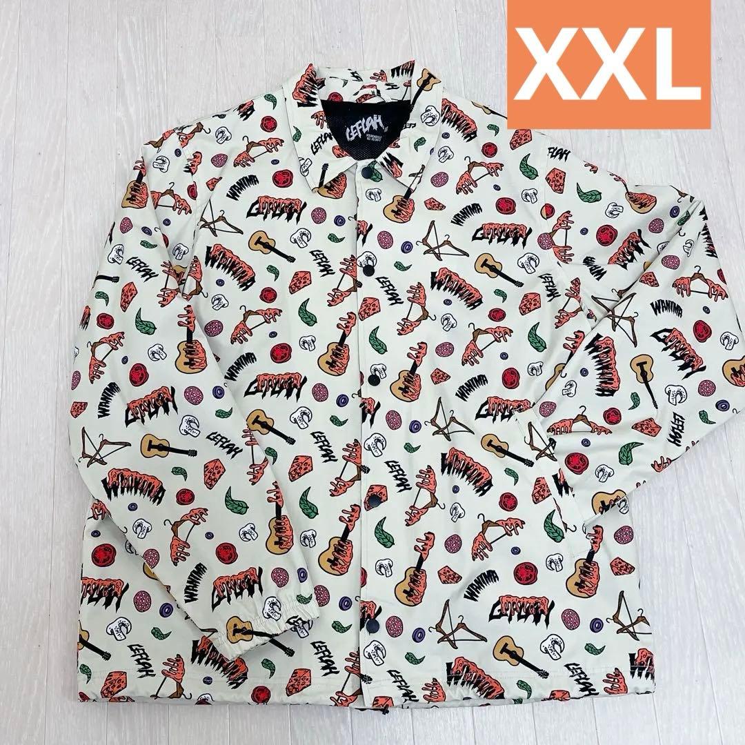 新品未使用 WANIMA×LEFLAH ピザ柄 総柄 コーチジャケット XXL