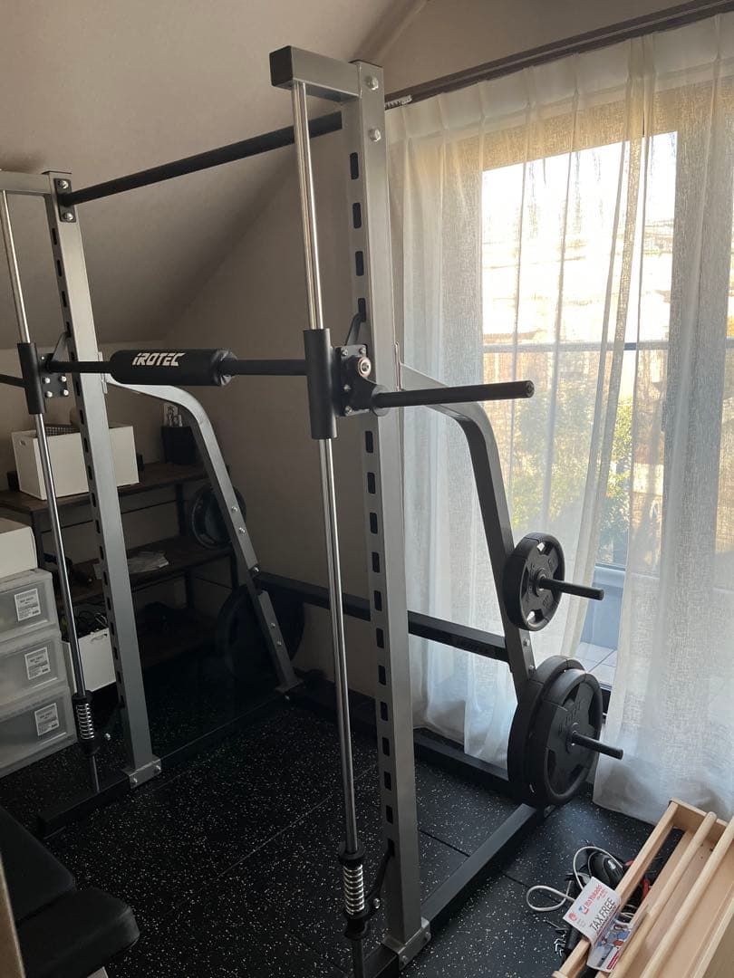 【美品/24年末購入】IROTEC スミスマシン・ベンチ・85kgプレートセット
