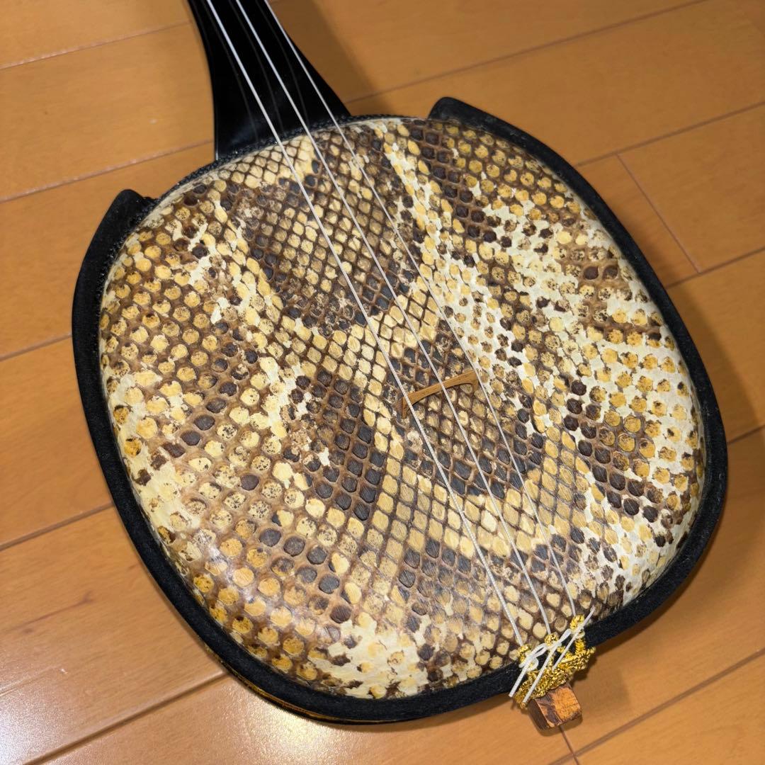 沖縄三線 蛇皮 三味線 ソフトケース付き