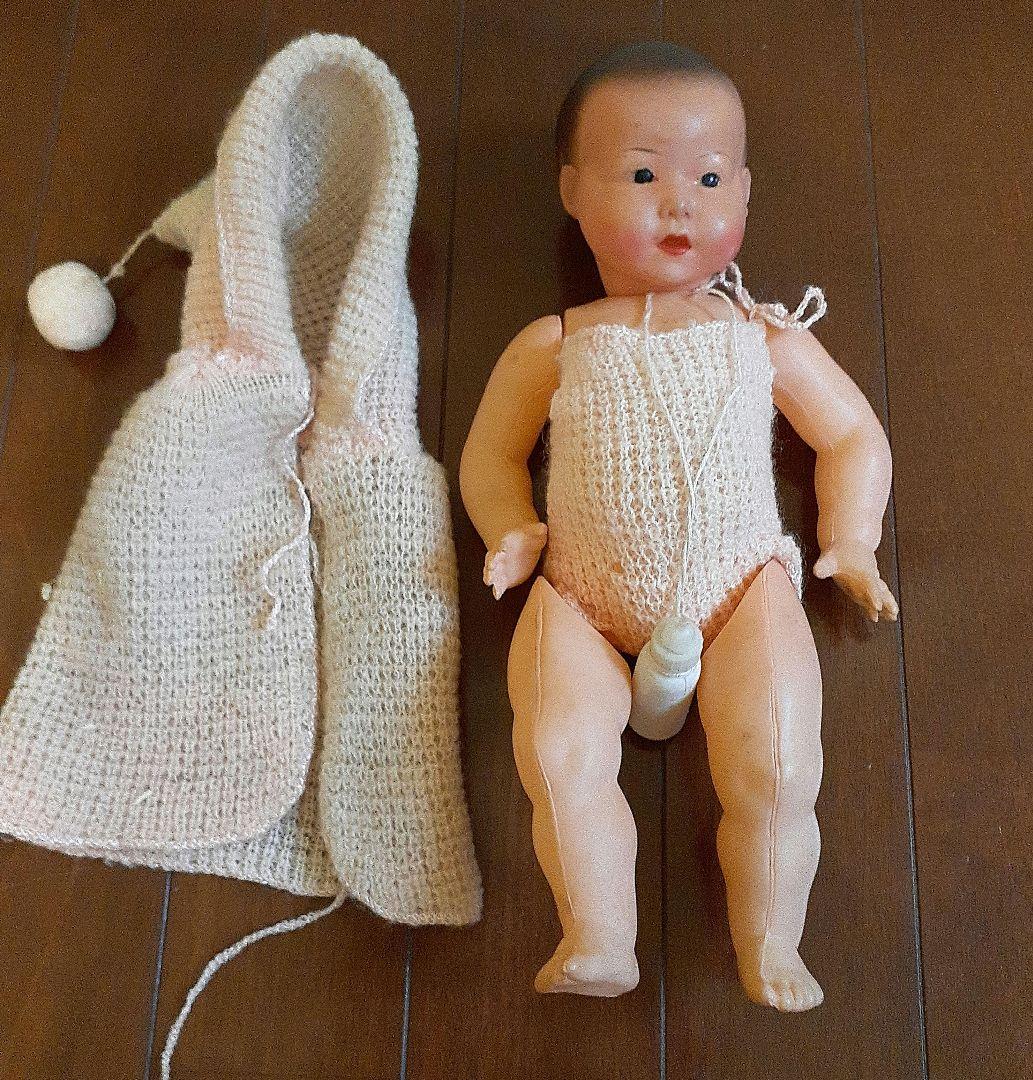 ⭐アンティーク、セルロイドドール　哺乳瓶&マント付き　7