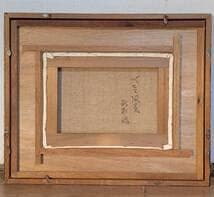 【真作】絵画　油彩4号　ベニス風景　ヴェネツィア風景画　海と教会の風景　X27