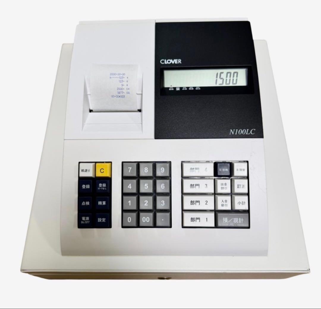 【美品】CLOVER 電子レジスター N100LC レシートロール17個付き